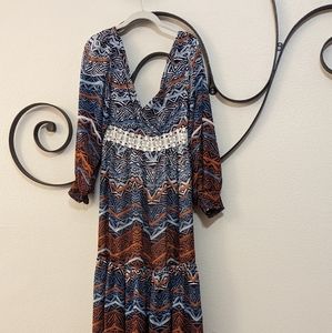 VENUS Multicolor Geometric Maxi Dress